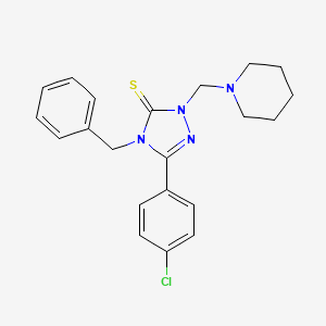 molecular formula C21H23ClN4S B3496658 4-benzyl-5-(4-chlorophenyl)-2-(piperidin-1-ylmethyl)-2,4-dihydro-3H-1,2,4-triazole-3-thione 