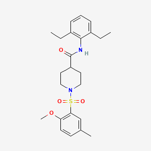 molecular formula C24H32N2O4S B3496665 N-(2,6-diethylphenyl)-1-(2-methoxy-5-methylphenyl)sulfonylpiperidine-4-carboxamide 