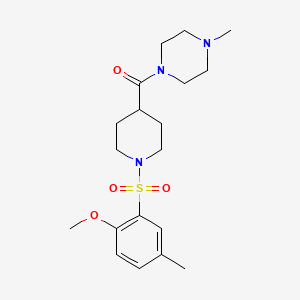 molecular formula C19H29N3O4S B3496725 1-({1-[(2-methoxy-5-methylphenyl)sulfonyl]-4-piperidinyl}carbonyl)-4-methylpiperazine 