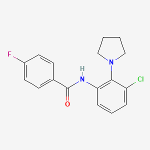 molecular formula C17H16ClFN2O B3496814 N-(3-chloro-2-pyrrolidin-1-ylphenyl)-4-fluorobenzamide 