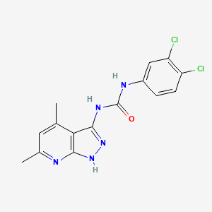 molecular formula C15H13Cl2N5O B3496893 N-(3,4-dichlorophenyl)-N'-(4,6-dimethyl-1H-pyrazolo[3,4-b]pyridin-3-yl)urea 
