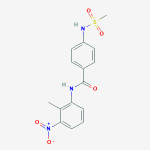 molecular formula C15H15N3O5S B3496921 N-(2-methyl-3-nitrophenyl)-4-[(methylsulfonyl)amino]benzamide 