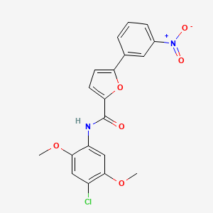 molecular formula C19H15ClN2O6 B3496951 N-(4-chloro-2,5-dimethoxyphenyl)-5-(3-nitrophenyl)-2-furamide 