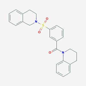 molecular formula C25H24N2O3S B3497012 {3-[3,4-dihydro-2(1H)-isoquinolinylsulfonyl]phenyl}[3,4-dihydro-1(2H)-quinolinyl]methanone 