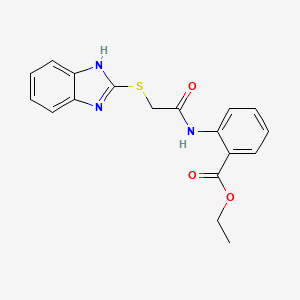 molecular formula C18H17N3O3S B3497024 ethyl 2-{[(1H-benzimidazol-2-ylthio)acetyl]amino}benzoate 