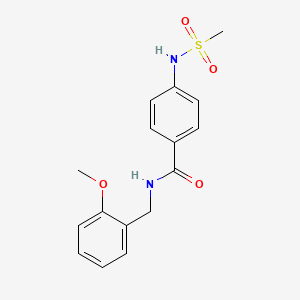molecular formula C16H18N2O4S B3497048 N-(2-methoxybenzyl)-4-[(methylsulfonyl)amino]benzamide 