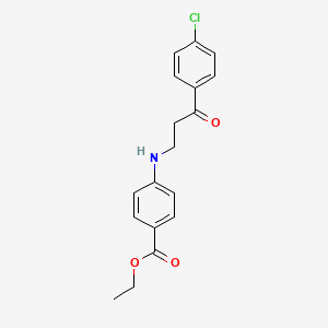 molecular formula C18H18ClNO3 B3497072 ethyl 4-{[3-(4-chlorophenyl)-3-oxopropyl]amino}benzoate 