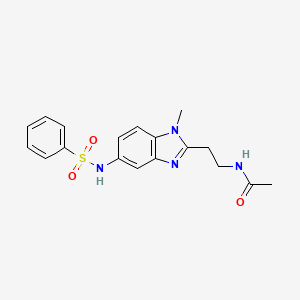 molecular formula C18H20N4O3S B3497112 N-[2-(5-BENZENESULFONAMIDO-1-METHYL-1H-1,3-BENZODIAZOL-2-YL)ETHYL]ACETAMIDE 