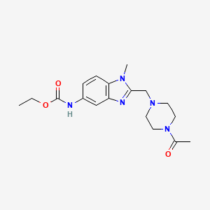 molecular formula C18H25N5O3 B3497126 ethyl N-{2-[(4-acetylpiperazino)methyl]-1-methyl-1H-1,3-benzimidazol-5-yl}carbamate 