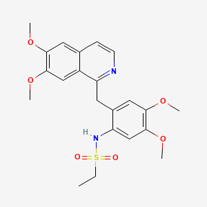molecular formula C22H26N2O6S B3497200 N-{2-[(6,7-dimethoxy-1-isoquinolinyl)methyl]-4,5-dimethoxyphenyl}ethanesulfonamide 