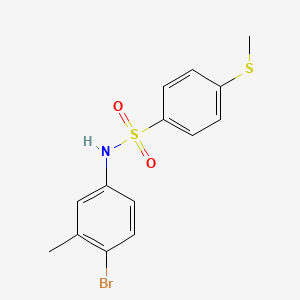 molecular formula C14H14BrNO2S2 B3497206 N-(4-bromo-3-methylphenyl)-4-(methylsulfanyl)benzenesulfonamide 