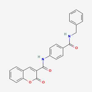 molecular formula C24H18N2O4 B3497307 N-[4-(benzylcarbamoyl)phenyl]-2-oxo-2H-chromene-3-carboxamide 