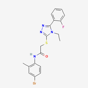 molecular formula C19H18BrFN4OS B3497316 N-(4-bromo-2-methylphenyl)-2-{[4-ethyl-5-(2-fluorophenyl)-4H-1,2,4-triazol-3-yl]sulfanyl}acetamide 