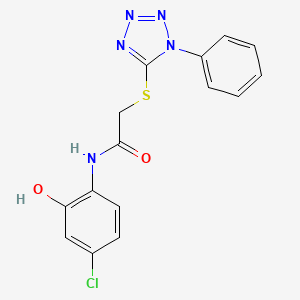 molecular formula C15H12ClN5O2S B3497344 N-(4-chloro-2-hydroxyphenyl)-2-(1-phenyltetrazol-5-yl)sulfanylacetamide 