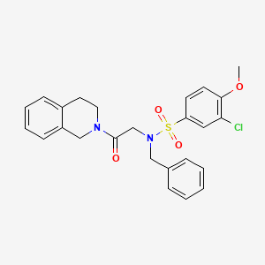 molecular formula C25H25ClN2O4S B3497405 N-BENZYL-3-CHLORO-4-METHOXY-N-[2-OXO-2-(1,2,3,4-TETRAHYDROISOQUINOLIN-2-YL)ETHYL]BENZENE-1-SULFONAMIDE 