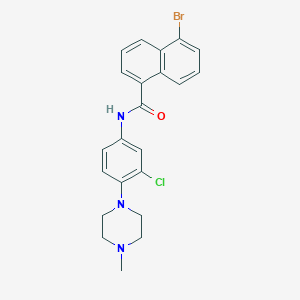 molecular formula C22H21BrClN3O B3497553 5-bromo-N-[3-chloro-4-(4-methylpiperazin-1-yl)phenyl]naphthalene-1-carboxamide 