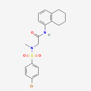 molecular formula C19H21BrN2O3S B3497593 N~2~-[(4-bromophenyl)sulfonyl]-N~2~-methyl-N~1~-(5,6,7,8-tetrahydro-1-naphthalenyl)glycinamide 