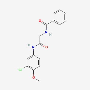 molecular formula C16H15ClN2O3 B3497642 N-[2-(3-chloro-4-methoxyanilino)-2-oxoethyl]benzamide 