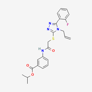 molecular formula C23H23FN4O3S B3497657 Propan-2-yl 3-[[2-[[5-(2-fluorophenyl)-4-prop-2-enyl-1,2,4-triazol-3-yl]sulfanyl]acetyl]amino]benzoate 