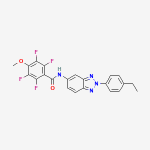 molecular formula C22H16F4N4O2 B3497806 N-[2-(4-ethylphenyl)-2H-1,2,3-benzotriazol-5-yl]-2,3,5,6-tetrafluoro-4-methoxybenzamide 