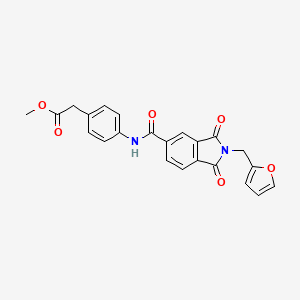molecular formula C23H18N2O6 B3497807 Methyl 2-[4-[[2-(furan-2-ylmethyl)-1,3-dioxoisoindole-5-carbonyl]amino]phenyl]acetate 