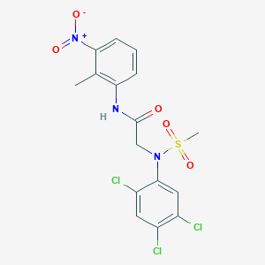 molecular formula C16H14Cl3N3O5S B3497852 N~1~-(2-methyl-3-nitrophenyl)-N~2~-(methylsulfonyl)-N~2~-(2,4,5-trichlorophenyl)glycinamide 