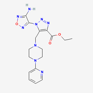 molecular formula C17H21N9O3 B3497859 ethyl 1-(4-amino-1,2,5-oxadiazol-3-yl)-5-{[4-(pyridin-2-yl)piperazin-1-yl]methyl}-1H-1,2,3-triazole-4-carboxylate 