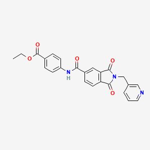 molecular formula C24H19N3O5 B3497884 ethyl 4-({[1,3-dioxo-2-(3-pyridinylmethyl)-2,3-dihydro-1H-isoindol-5-yl]carbonyl}amino)benzoate 