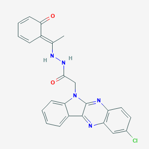 molecular formula C24H18ClN5O2 B034979 2-(2-chloroindolo[2,3-b]quinoxalin-6-yl)-N'-[(1E)-1-(6-oxocyclohexa-2,4-dien-1-ylidene)ethyl]acetohydrazide CAS No. 109322-06-7