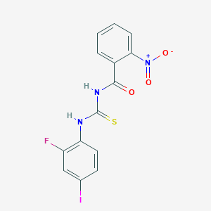 molecular formula C14H9FIN3O3S B3497915 N-[(2-fluoro-4-iodophenyl)carbamothioyl]-2-nitrobenzamide 