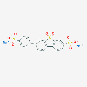 molecular formula C18H10Na2O8S3 B034980 disodium;5,5-dioxo-7-(4-sulfonatophenyl)dibenzothiophene-3-sulfonate CAS No. 109727-22-2