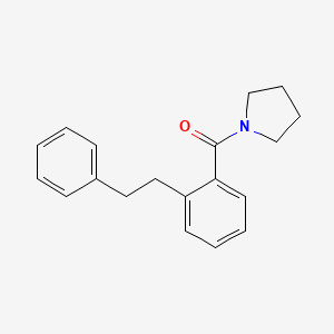 molecular formula C19H21NO B3498002 1-[2-(2-phenylethyl)benzoyl]pyrrolidine 