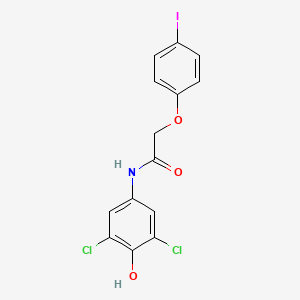 molecular formula C14H10Cl2INO3 B3498024 N-(3,5-dichloro-4-hydroxyphenyl)-2-(4-iodophenoxy)acetamide 