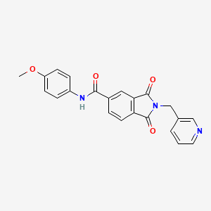 molecular formula C22H17N3O4 B3498025 N-(4-methoxyphenyl)-1,3-dioxo-2-(3-pyridinylmethyl)-5-isoindolinecarboxamide 