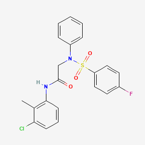 molecular formula C21H18ClFN2O3S B3498029 N~1~-(3-chloro-2-methylphenyl)-N~2~-[(4-fluorophenyl)sulfonyl]-N~2~-phenylglycinamide 