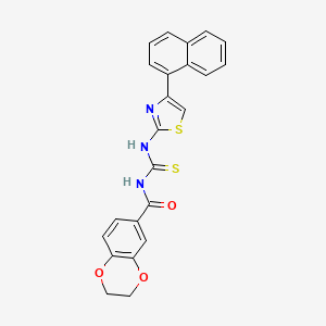 molecular formula C23H17N3O3S2 B3498032 N-({[4-(1-naphthyl)-1,3-thiazol-2-yl]amino}carbonothioyl)-2,3-dihydro-1,4-benzodioxine-6-carboxamide 