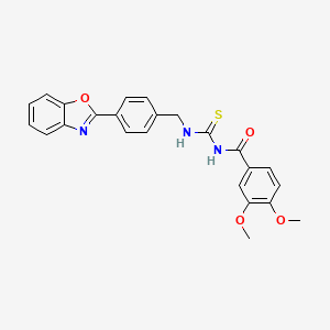 molecular formula C24H21N3O4S B3498035 N-({[4-(1,3-benzoxazol-2-yl)benzyl]amino}carbonothioyl)-3,4-dimethoxybenzamide 