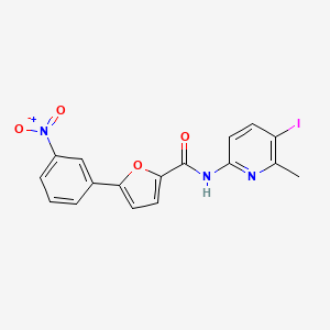 molecular formula C17H12IN3O4 B3498049 N-(5-iodo-6-methylpyridin-2-yl)-5-(3-nitrophenyl)furan-2-carboxamide 