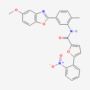 molecular formula C26H19N3O6 B3498224 N-[5-(5-methoxy-1,3-benzoxazol-2-yl)-2-methylphenyl]-5-(2-nitrophenyl)furan-2-carboxamide 