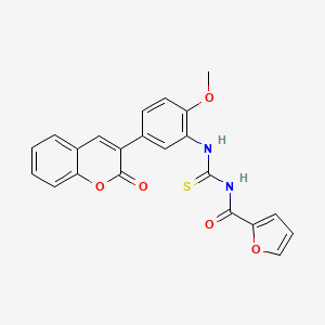 molecular formula C22H16N2O5S B3498368 N-[[2-methoxy-5-(2-oxochromen-3-yl)phenyl]carbamothioyl]furan-2-carboxamide 