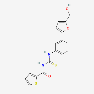 molecular formula C17H14N2O3S2 B3498406 N-[[3-[5-(hydroxymethyl)furan-2-yl]phenyl]carbamothioyl]thiophene-2-carboxamide 