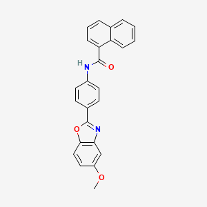 molecular formula C25H18N2O3 B3498421 N-[4-(5-methoxy-1,3-benzoxazol-2-yl)phenyl]naphthalene-1-carboxamide 