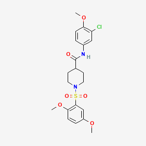 molecular formula C21H25ClN2O6S B3498515 N-(3-chloro-4-methoxyphenyl)-1-(2,5-dimethoxyphenyl)sulfonylpiperidine-4-carboxamide 