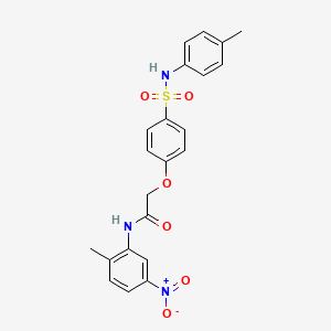 molecular formula C22H21N3O6S B3498591 N-(2-methyl-5-nitrophenyl)-2-(4-{[(4-methylphenyl)amino]sulfonyl}phenoxy)acetamide 