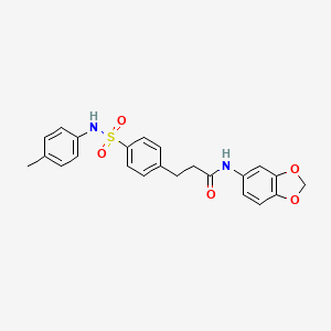 molecular formula C23H22N2O5S B3498642 N-(1,3-benzodioxol-5-yl)-3-[4-[(4-methylphenyl)sulfamoyl]phenyl]propanamide 