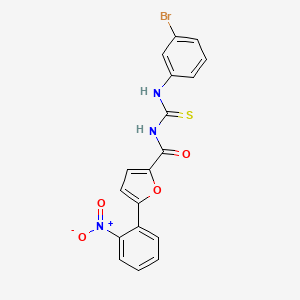 molecular formula C18H12BrN3O4S B3498732 N-[(3-bromophenyl)carbamothioyl]-5-(2-nitrophenyl)furan-2-carboxamide 