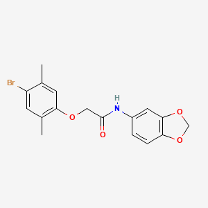 molecular formula C17H16BrNO4 B3498746 N-(1,3-benzodioxol-5-yl)-2-(4-bromo-2,5-dimethylphenoxy)acetamide 