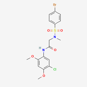 molecular formula C17H18BrClN2O5S B3498877 2-[(4-bromophenyl)sulfonyl-methylamino]-N-(5-chloro-2,4-dimethoxyphenyl)acetamide 