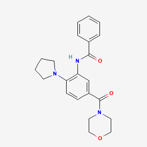 molecular formula C22H25N3O3 B3498975 N-[5-(morpholine-4-carbonyl)-2-pyrrolidin-1-ylphenyl]benzamide 