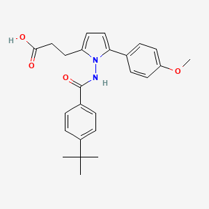 molecular formula C25H28N2O4 B3499104 3-[1-{[(4-tert-butylphenyl)carbonyl]amino}-5-(4-methoxyphenyl)-1H-pyrrol-2-yl]propanoic acid 